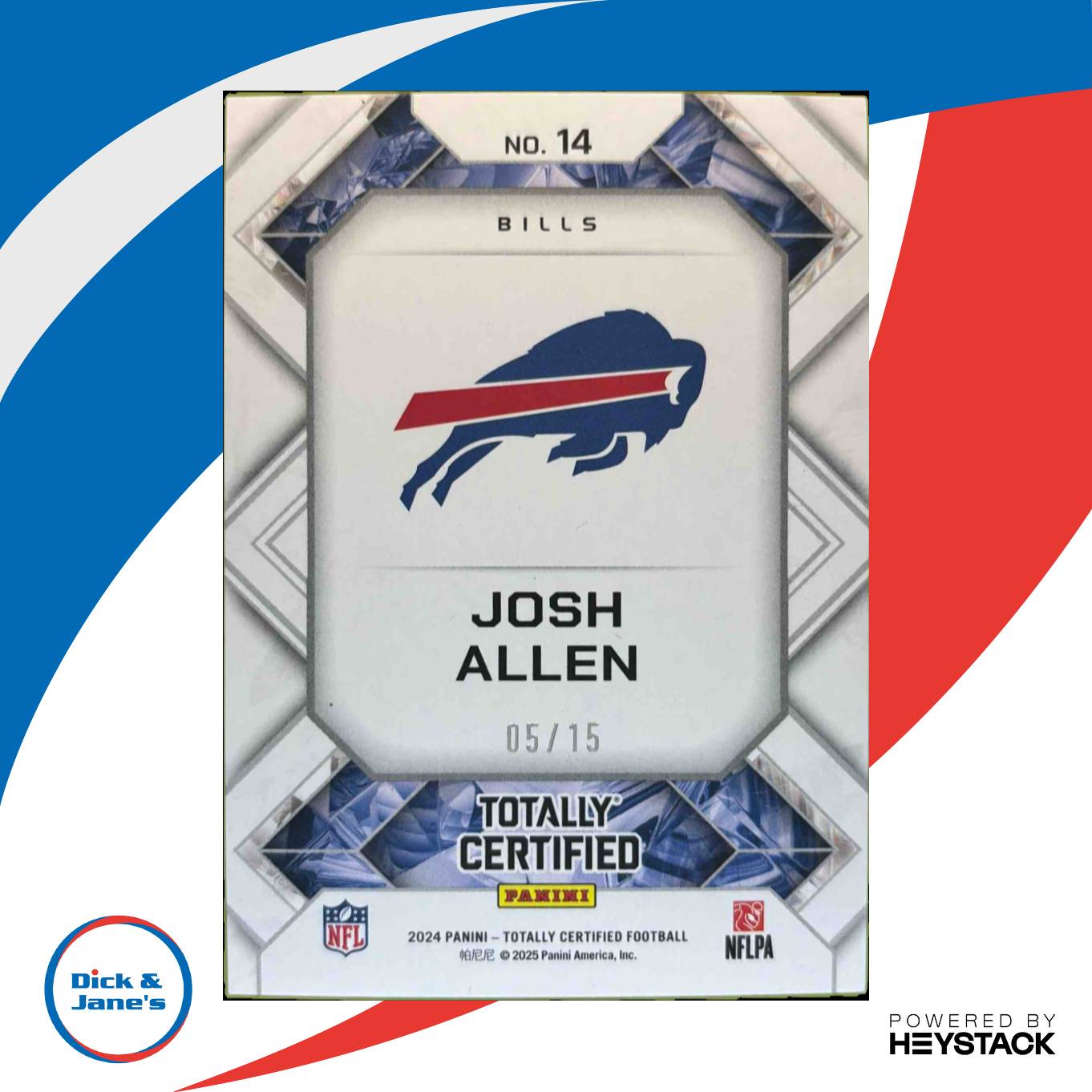 2024 Panini Totally Certified Josh Allen Gems Platinum 5/15 #14 - Sports Cards