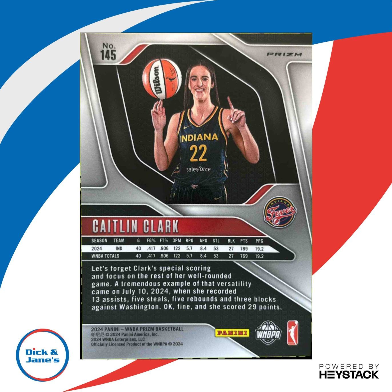 2024 Panini WNBA Prizm Caitlin Clark Orange Ice #145 RC Indiana Fever Rookie Sports Cards