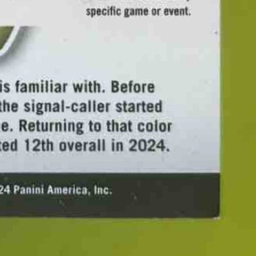 2024 Panini Zenith Bo Nix Z-Jersey #ZJ-4 MEM RC Denver Broncos - Sports Cards