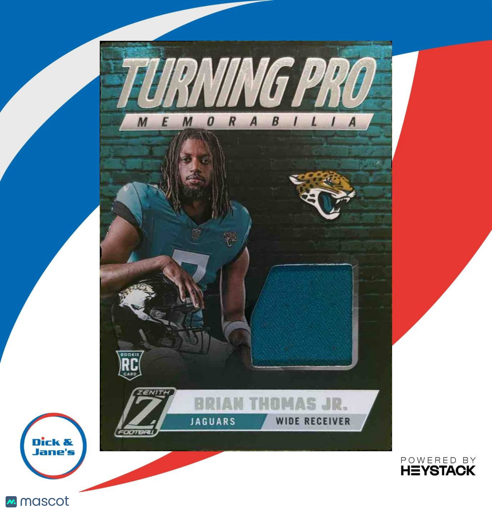 2024 Panini Zenith Brian Thomas Jr. Turning Pro Memorabilia MEM RC Jaguars - Sports Cards