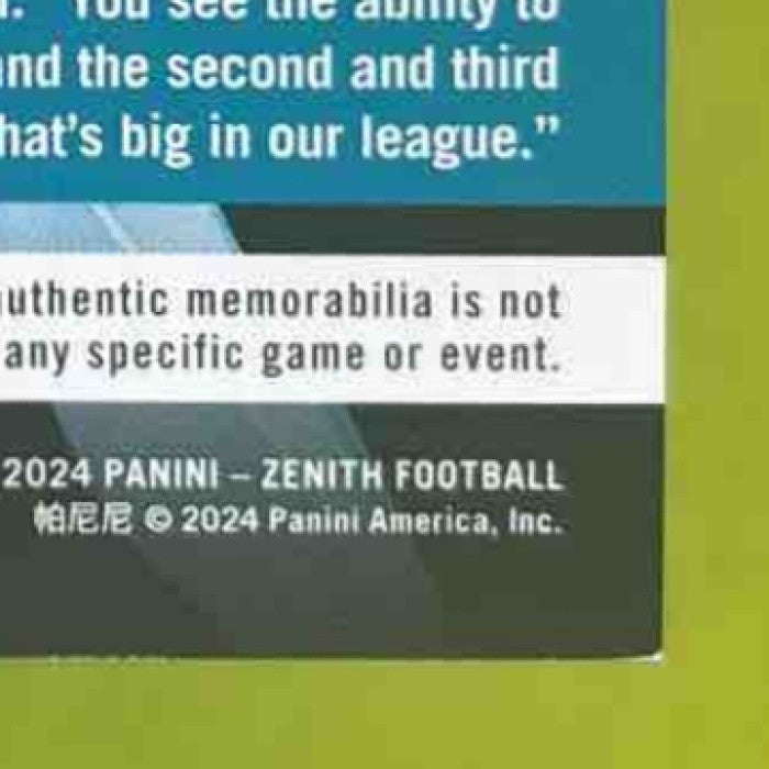 2024 Panini Zenith Brian Thomas Jr. Turning Pro Memorabilia MEM RC Jaguars - Sports Cards