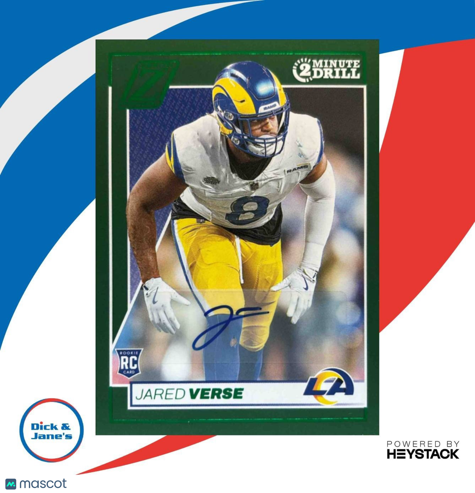 2024 Panini Zenith Jared Verse Rookie Auto Two Minute Drill #142 RC Rams - Sports Cards