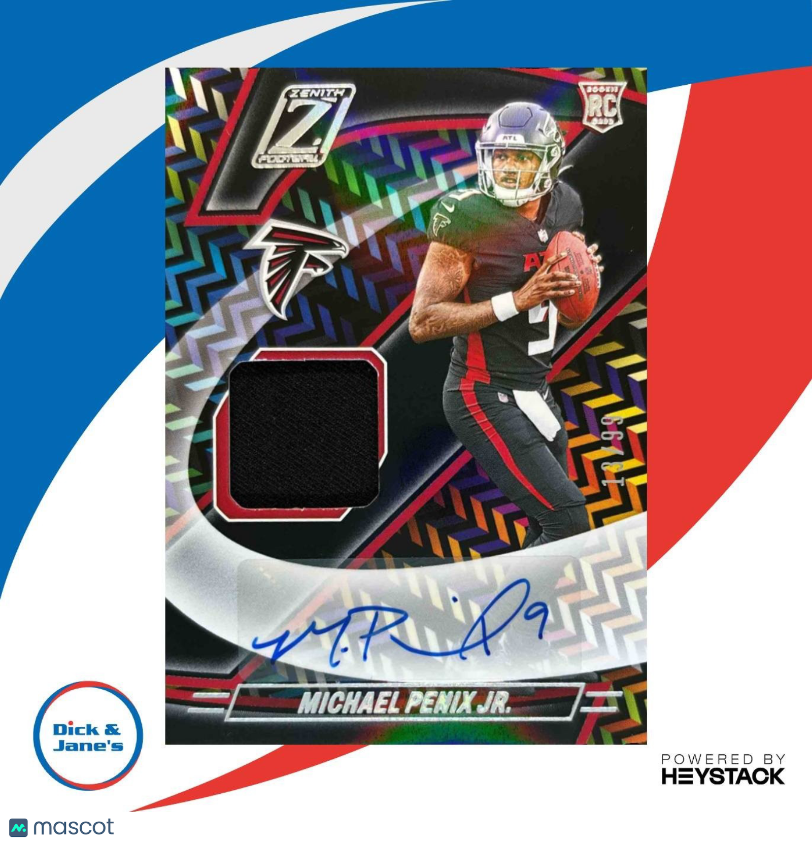 2024 Panini Zenith Michael Penix Jr. Z-Jersey Auto /99 MEM RC Atlanta Falcons - Sports Cards