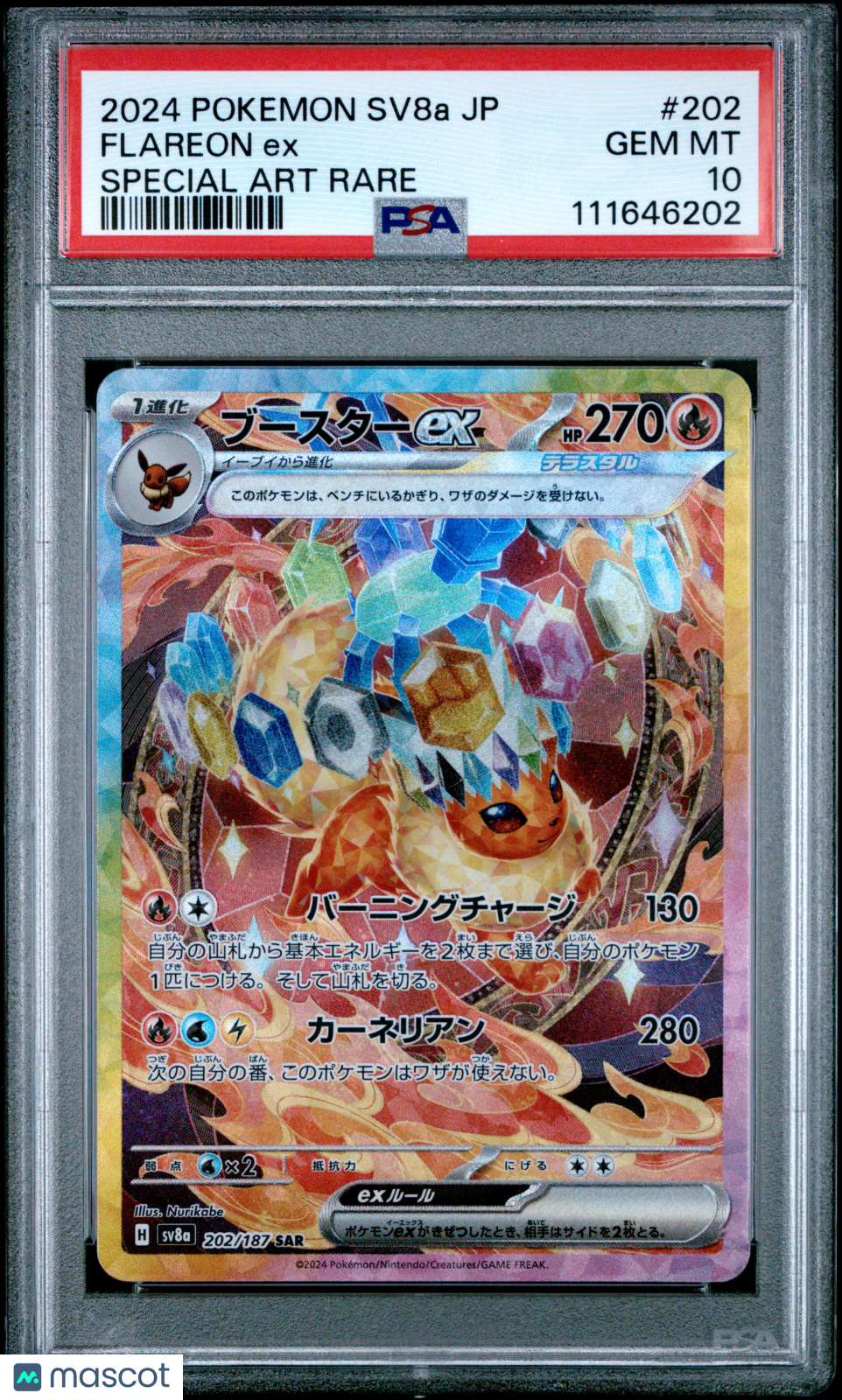 2024年 ポケモンカード Flareon ブースター　PSA10 2024年 ポケモンカード Flareon ブースター PSA10 2024年