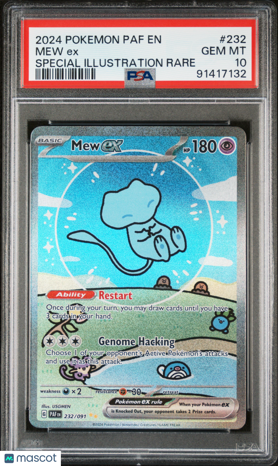 2024 Pokemon Paf EN-Paldean Fates Mew EX #232 Special Illustration Rare PSA 10 - Graded TCG/CCG