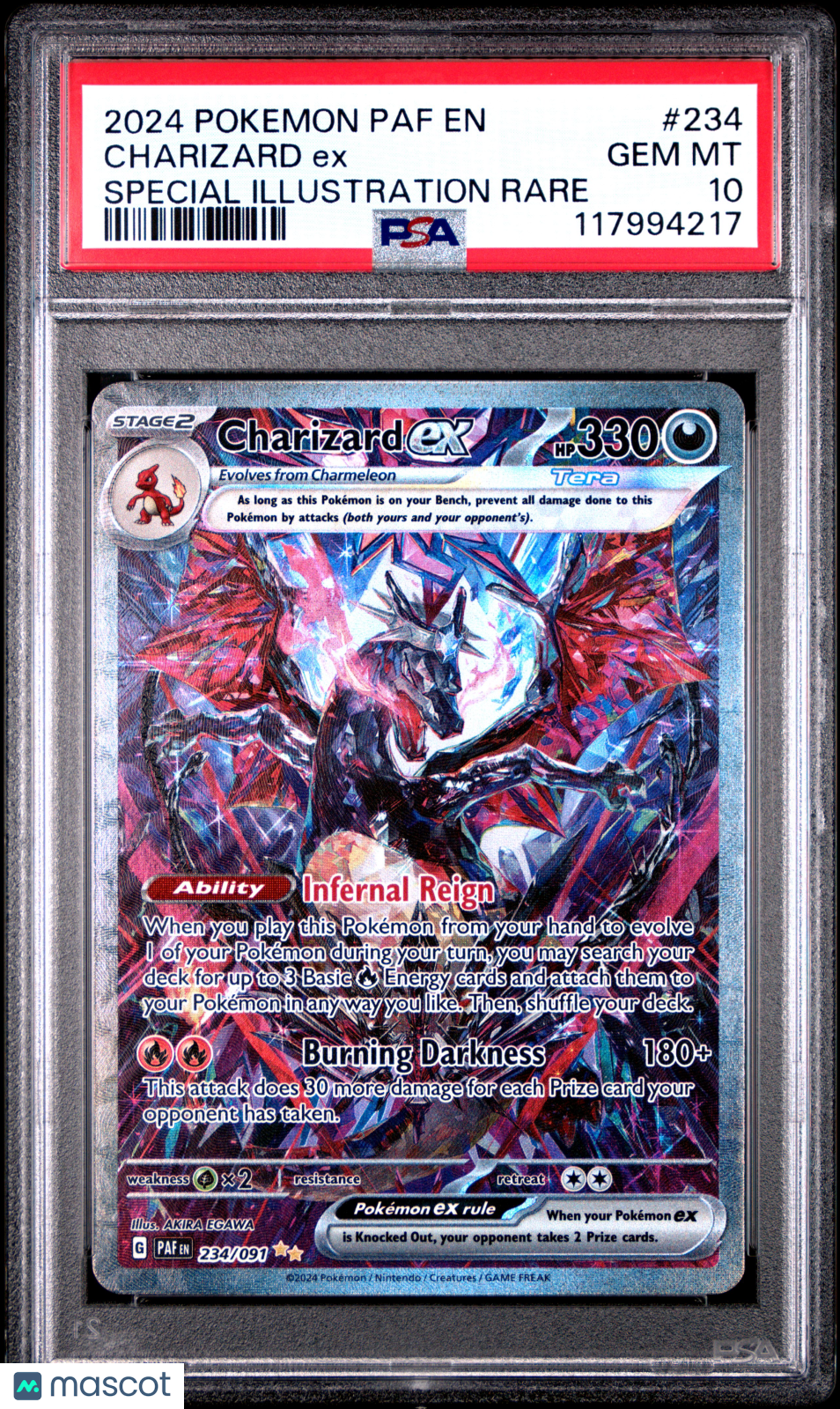 2024 Pokemon Paldean Fates Charizard EX #234 SIR PSA 10 GEM MINT - Graded TCG/CCG