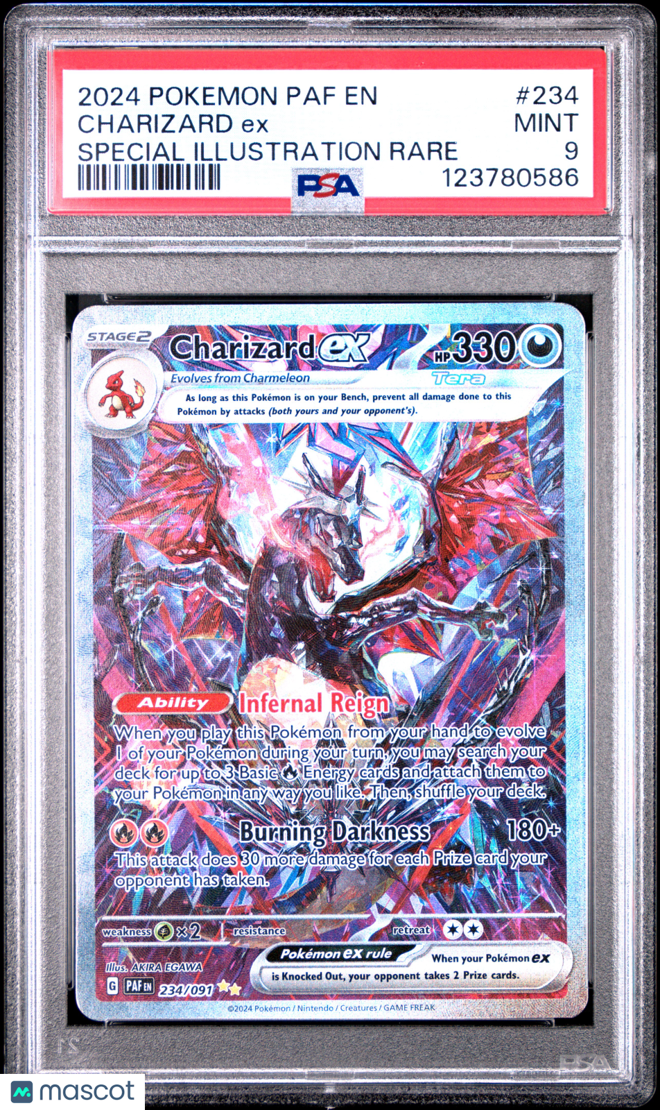 2024 Pokemon Paldean Fates Charizard EX #234 Special Illustration Rare PSA 9 - Graded TCG/CCG