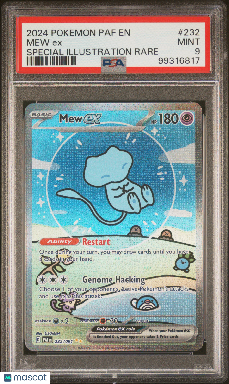 2024 Pokemon Paldean Fates Mew EX #232 Special Illustration Rare PSA 9 MINT - Graded TCG/CCG