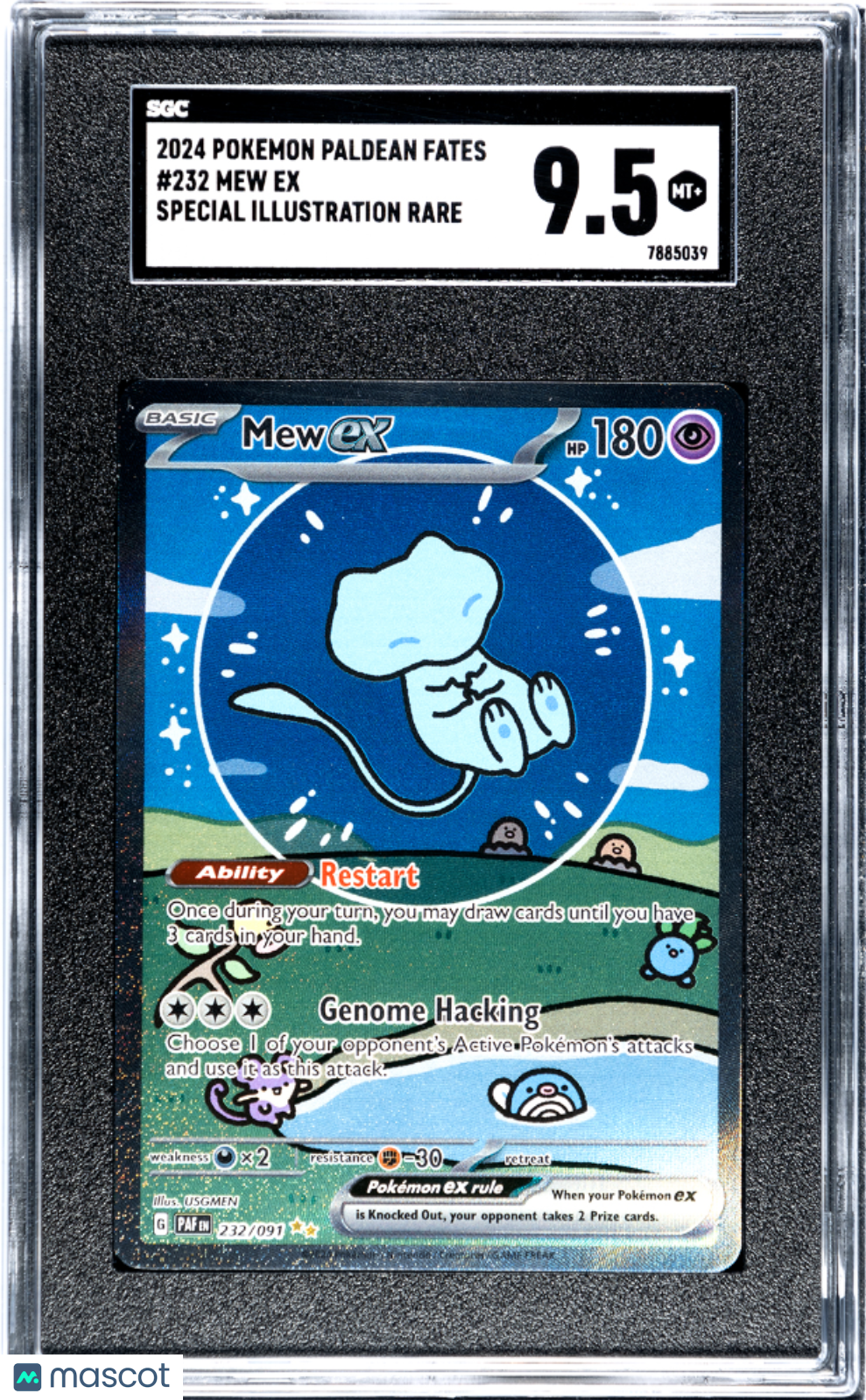 2024 Pokemon Paldean Fates Mew EX #232 Special Illustration Rare SGC 9.5 - Graded TCG/CCG