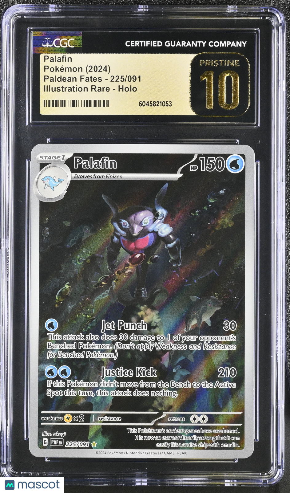 2024 Pokemon Paldean Fates Palafin #225/091 Illustration Rare CGC 10 PRISTINE - Graded TCG/CCG
