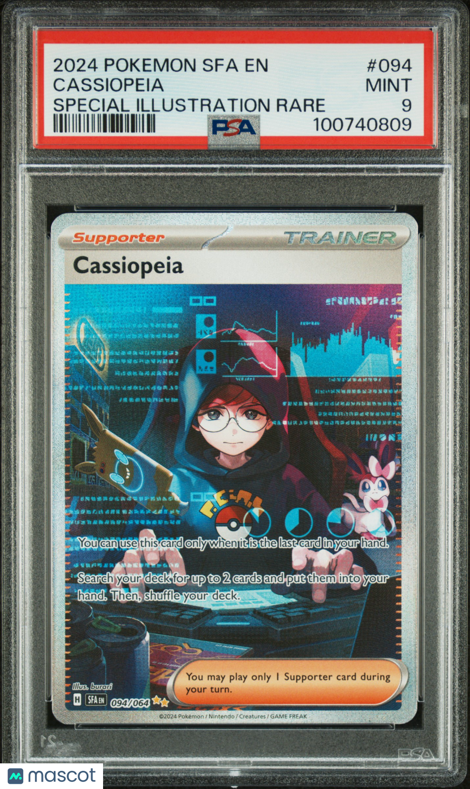 2024 Pokemon Shrouded Fable Cassiopeia #094 Special Illustration Rare PSA 9 - Graded TCG/CCG