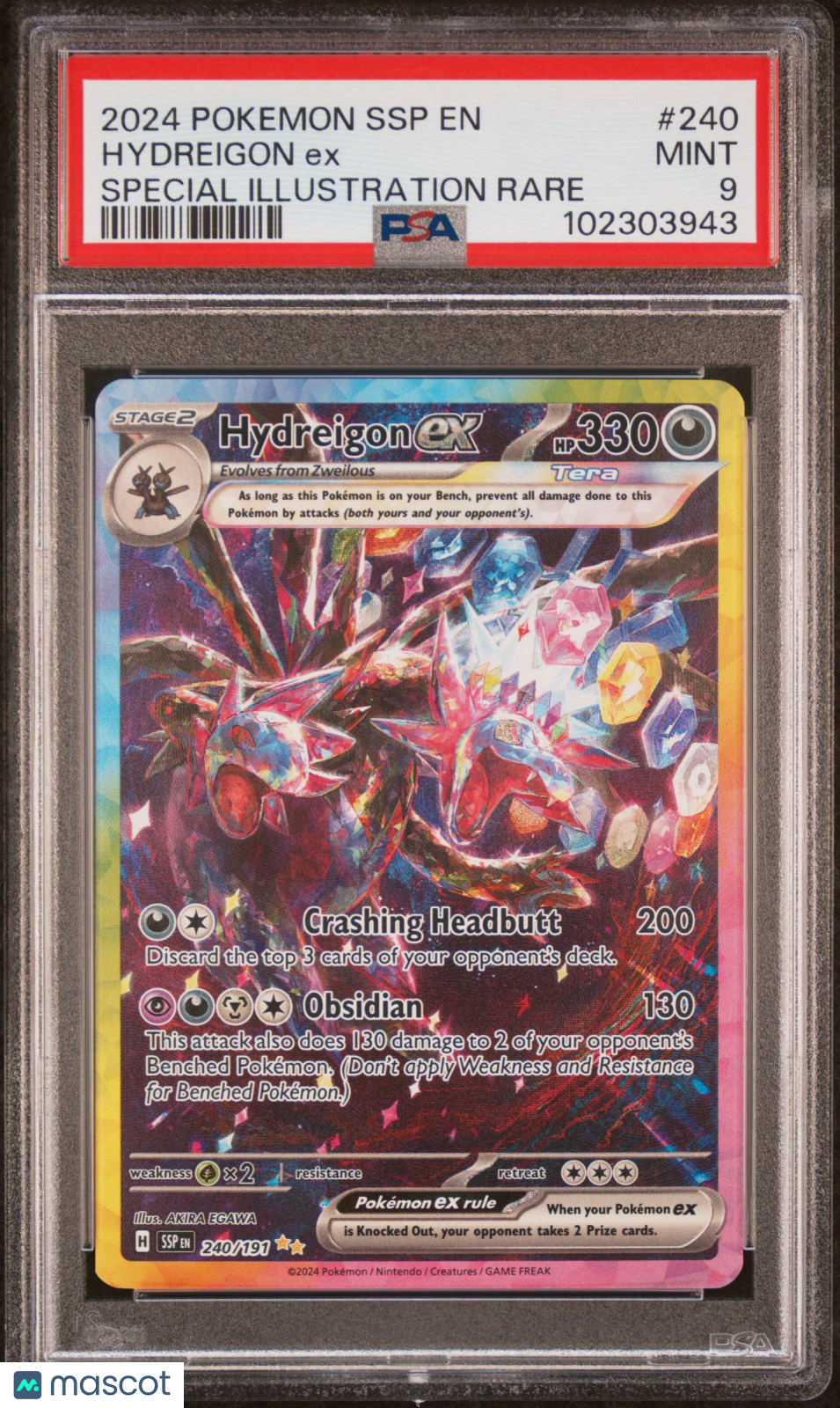 2024 Pokemon SSP Surging Sparks Hydreigon EX Special Illustration Rare PSA 9 - Graded TCG/CCG