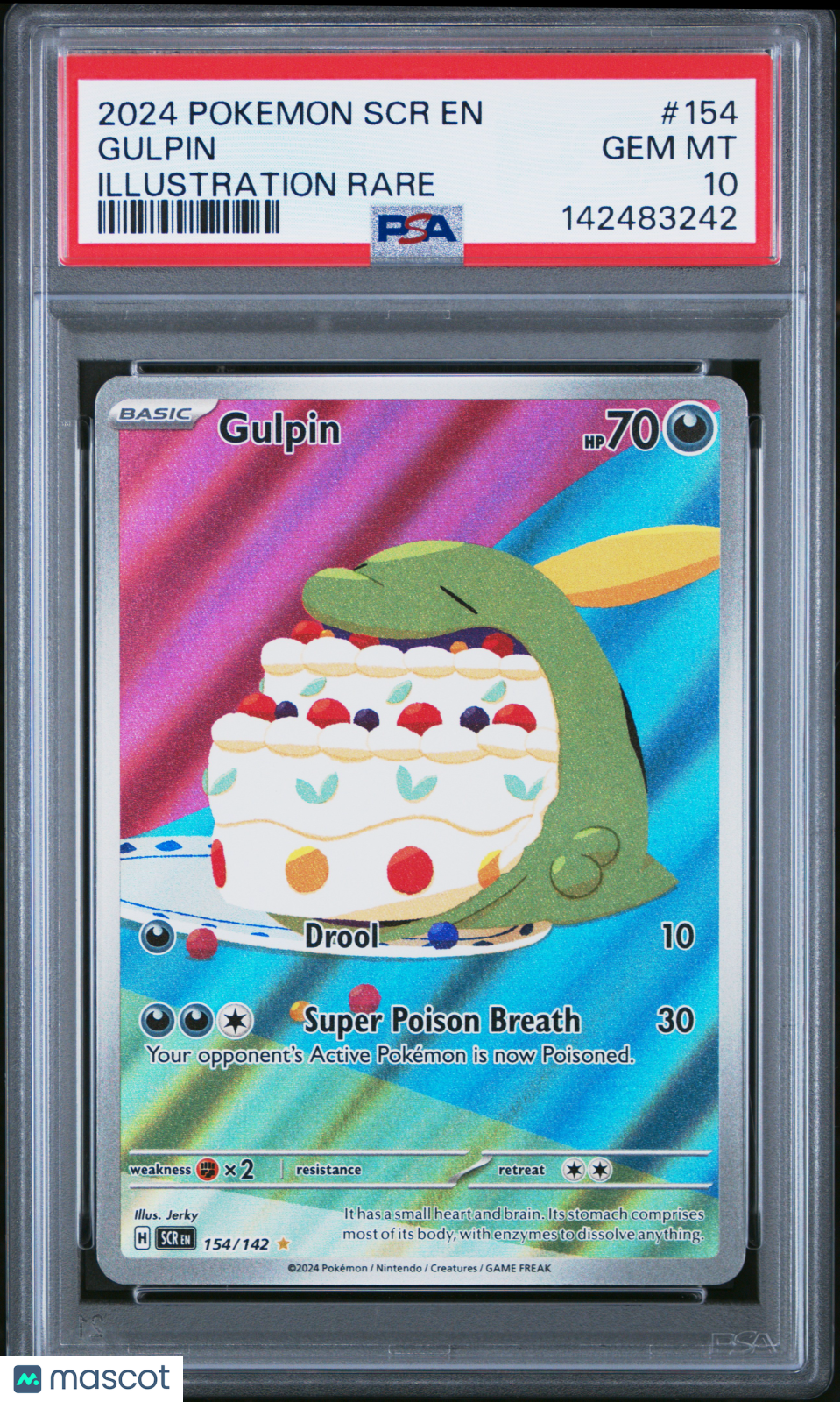 2024 Pokemon Stellar Crown Gulpin #154 Illustration Rare PSA 10 GEM MINT - Graded TCG/CCG
