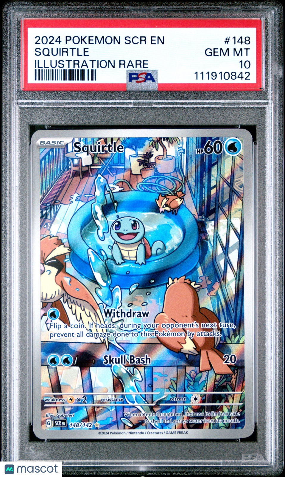 2024 Pokemon Stellar Crown Squirtle #148 Illustration Rare PSA 10 GEM MINT - Graded TCG/CCG