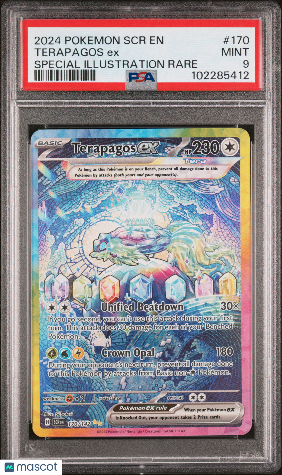 2024 Pokemon Stellar Crown Terapagos EX #170 Special Illustration Rare PSA 9 - Graded TCG/CCG