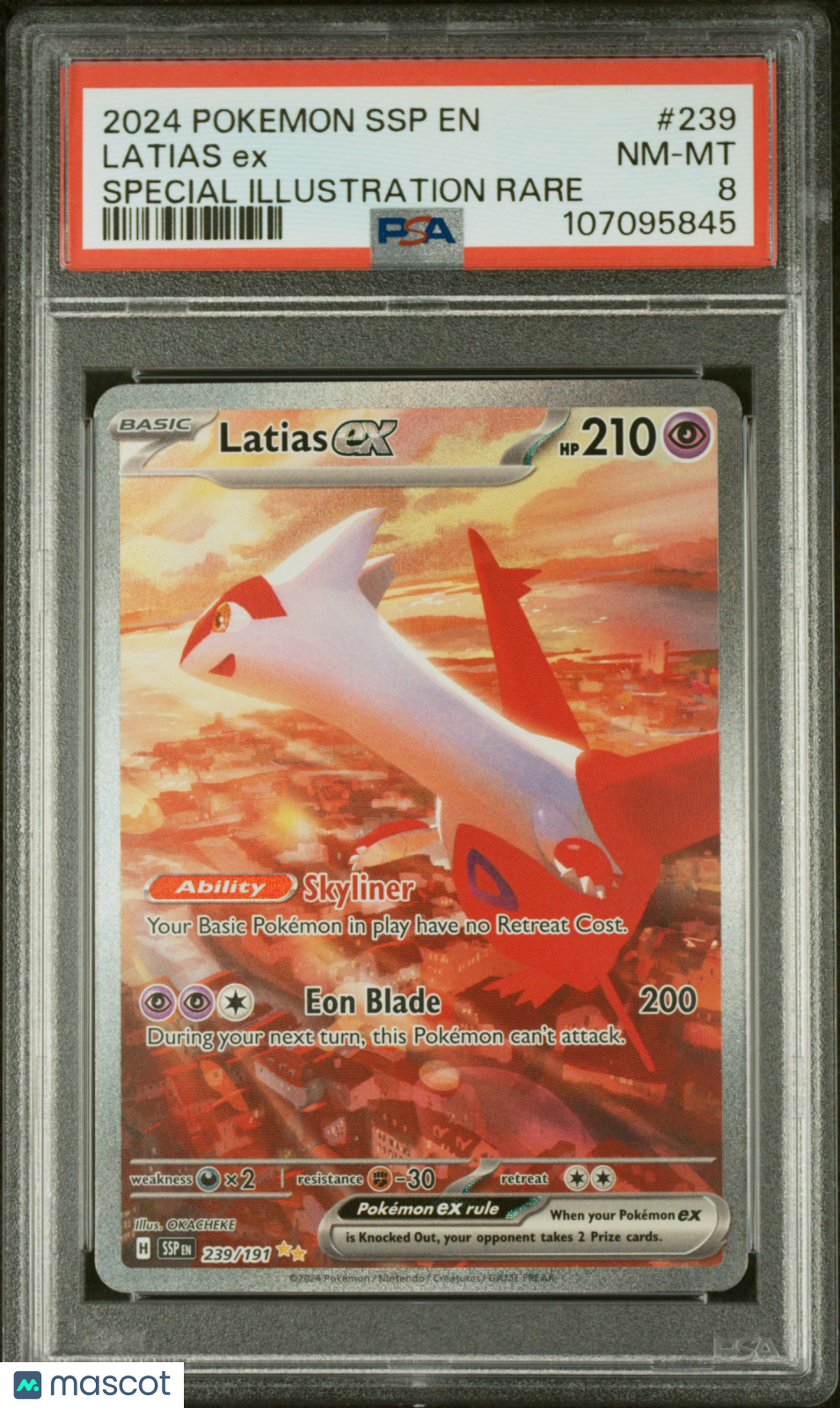 2024 Pokemon Surging Sparks Latias EX #239 Special Illustration Rare PSA 8 - Graded TCG/CCG