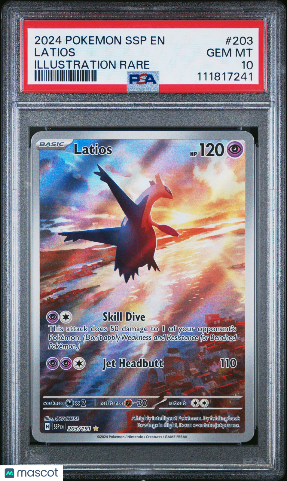 2024 Pokemon Surging Sparks Latios #203 Illustration Rare PSA 10 GEM MINT - Graded TCG/CCG