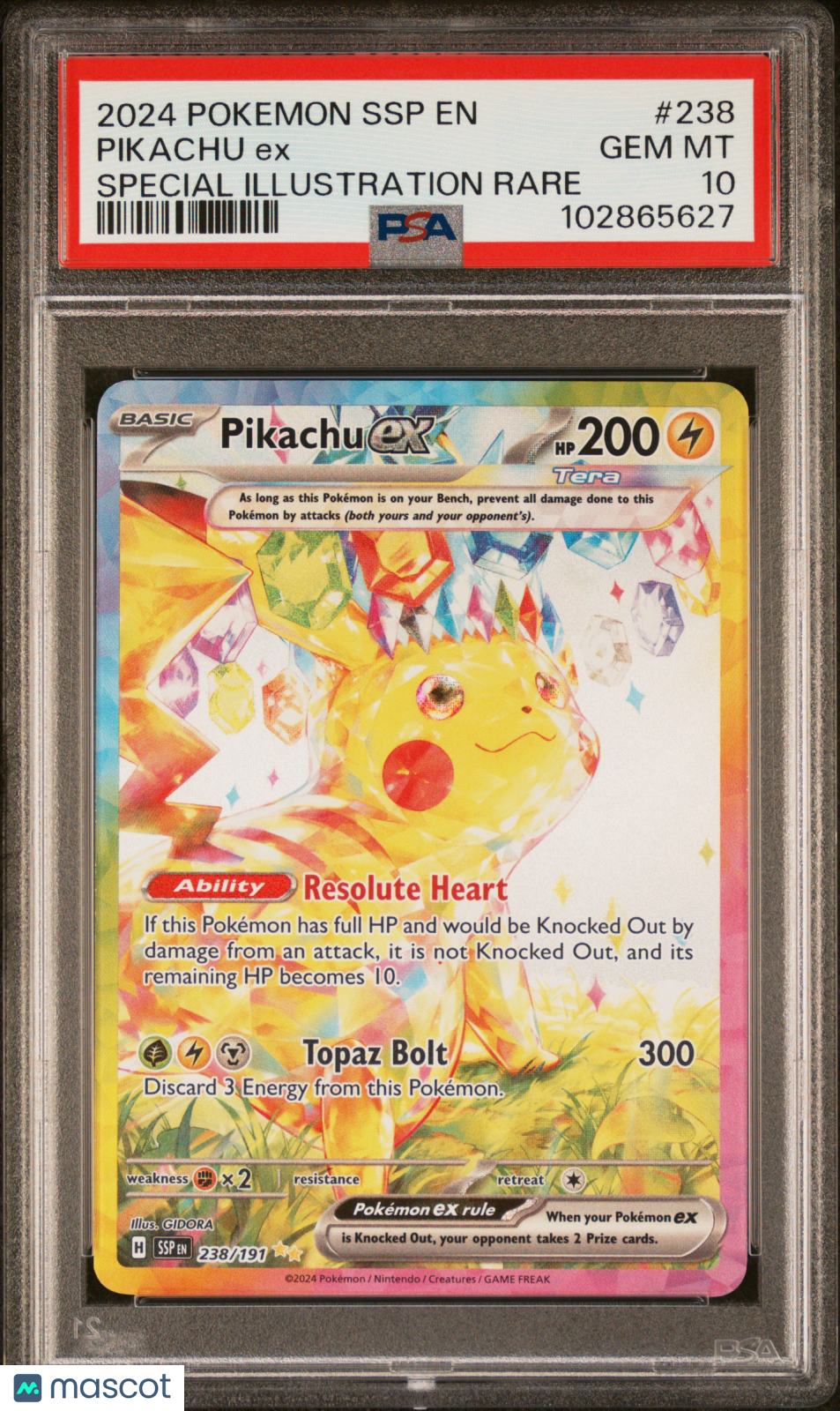 2024 Pokemon Surging Sparks Pikachu EX #238 SIR PSA 10 GEM MINT - Graded TCG/CCG