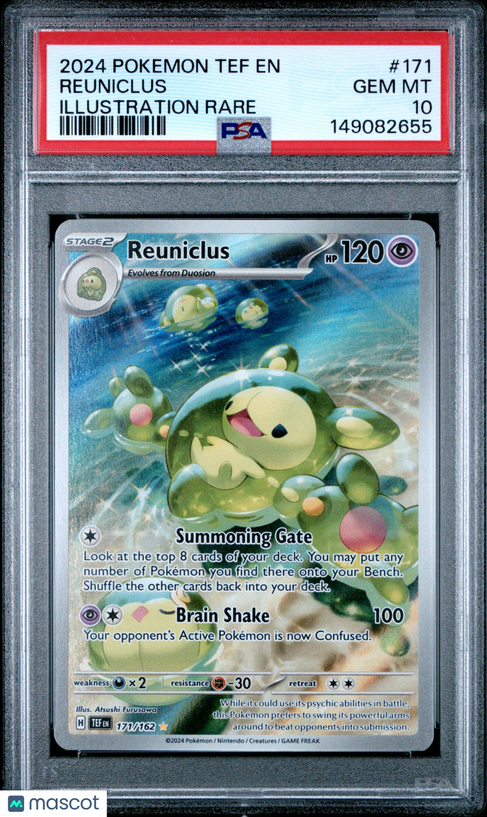 2024 Pokemon Tef EN-Temporal Forces Reuniclus #171 Illustration Rare PSA 10 - Graded TCG/CCG