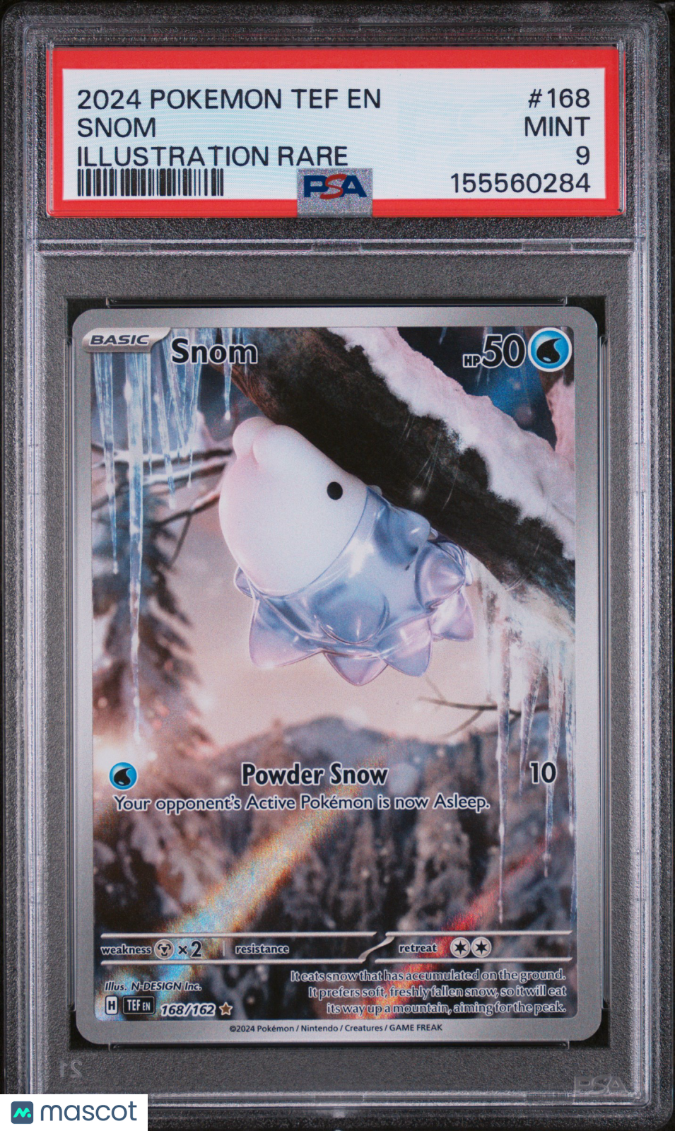 2024 Pokemon Temporal Forces Snom #168 Illustration Rare PSA 9 MINT - Graded TCG/CCG