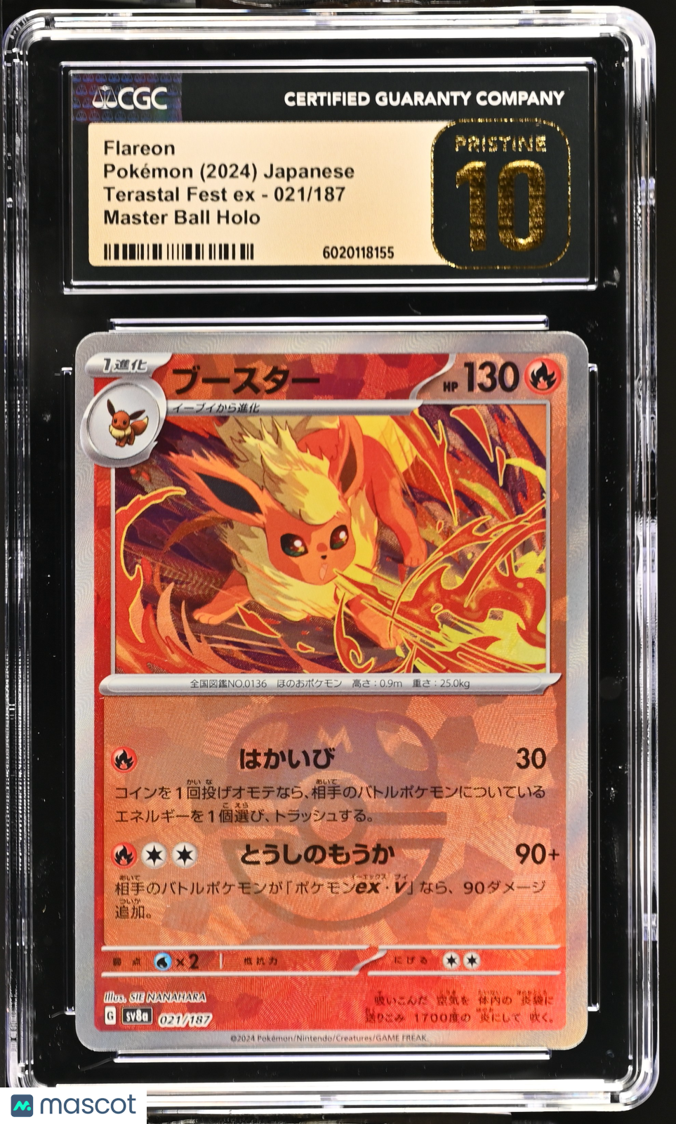 2024 Pokemon Terastal Fest EX Flareon #021/187 Japanese CGC 10 GEM MINT - Graded TCG/CCG