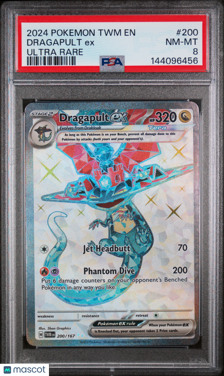 2024 Pokemon Twilight Masquerade Dragapult EX #200 Ultra Rare PSA 8 - Graded TCG/CCG
