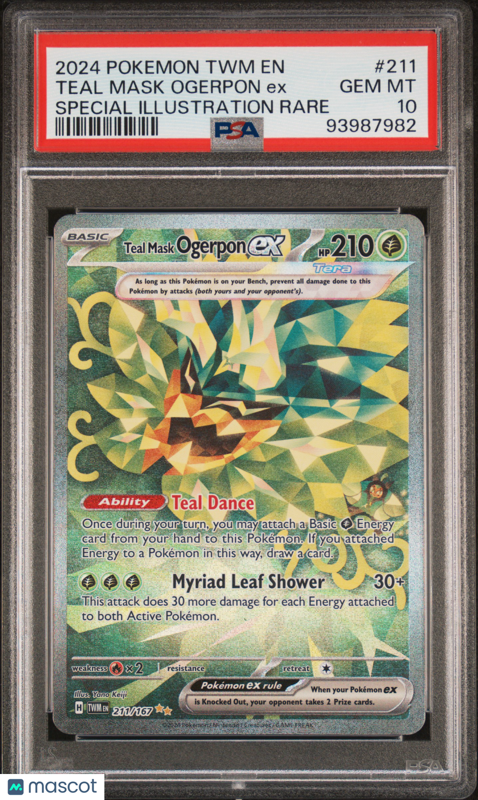 2024 Pokemon Twilight Masquerade Teal Mask Ogerpon EX #211 PSA 10 - Graded TCG/CCG