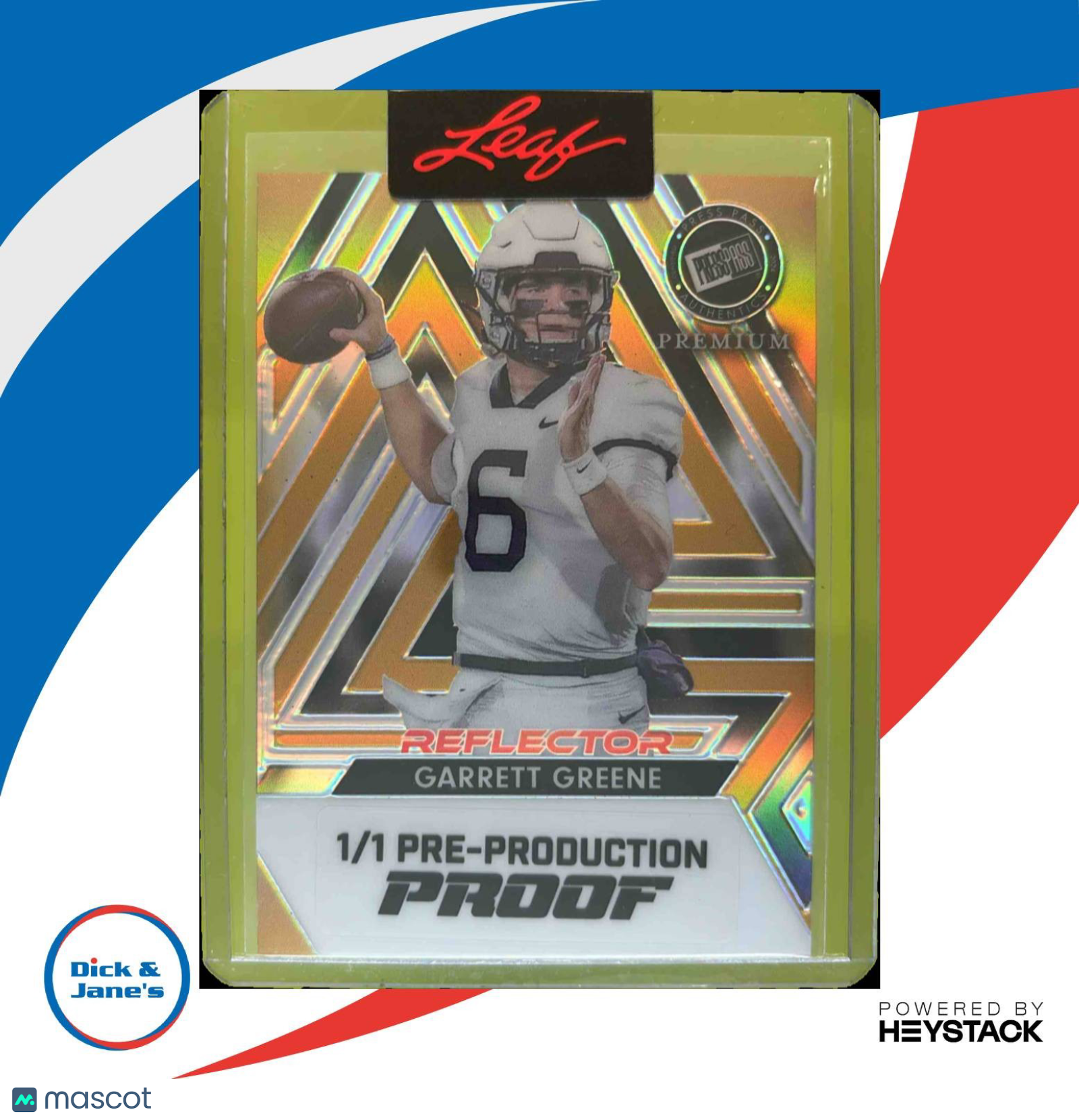 2024 Press Pass Premium Pre Production Proof Reflectors Gold Garret Greene - Sports Cards