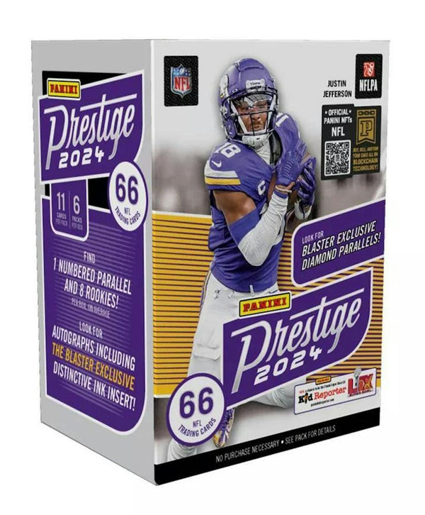 2024 Panini Prestige Football Blaster Box (8 Rookies + 1 Numbered + Diamond Parallels)