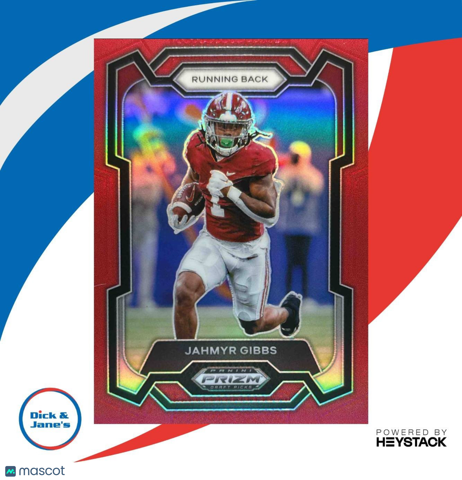 2024 Prizm Collegiate Draft Picks Jahmyr Gibbs RED /299 #44 Alabama Crimson Tide - Sports Cards