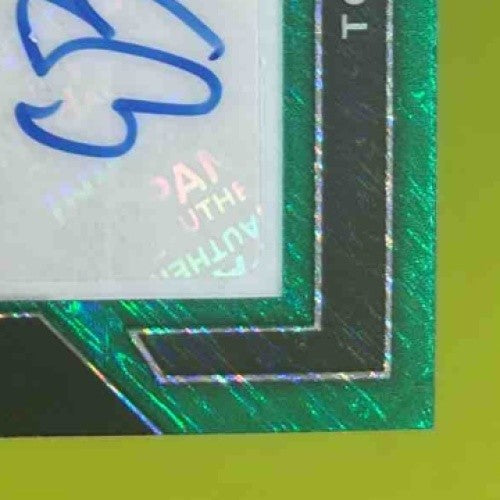 2024 Prizm Collegiate Emani Bailey Saturday Star AUTOS Green Shimmer /8 RC Frogs - Sports Cards