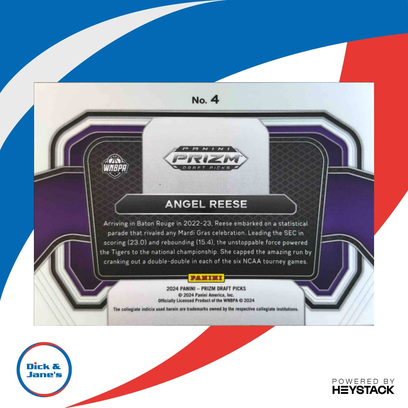 2024 Prizm Draft Picks Collegiate Angel Reese Campus Legends #4 RC LSU Tigers - Sports Cards