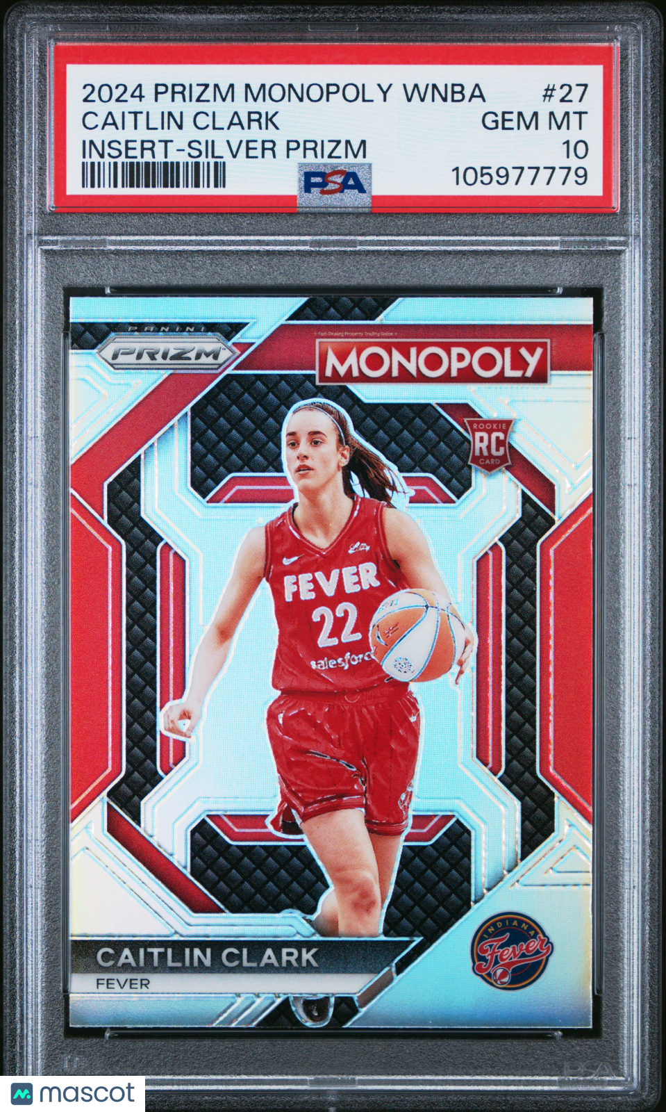 2024 Prizm Monopoly WNBA Caitlin Clark Silver #27 PSA 10 GEM MINT Indiana Fever - Graded Sports Cards