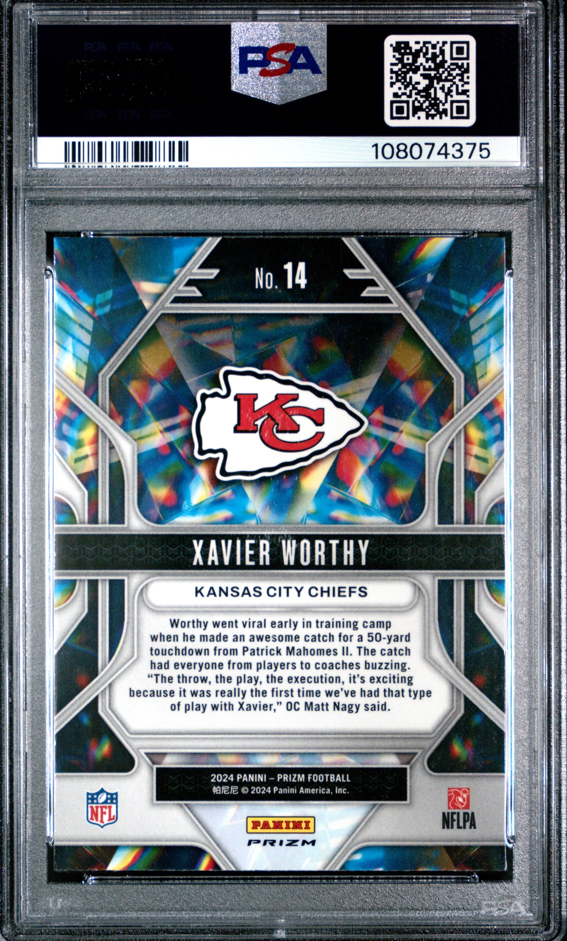 2024 Prizm Prizmatic Xavier Worthy Green Ice Rookie PSA 10 Kansas City Chiefs - Graded Sports Cards