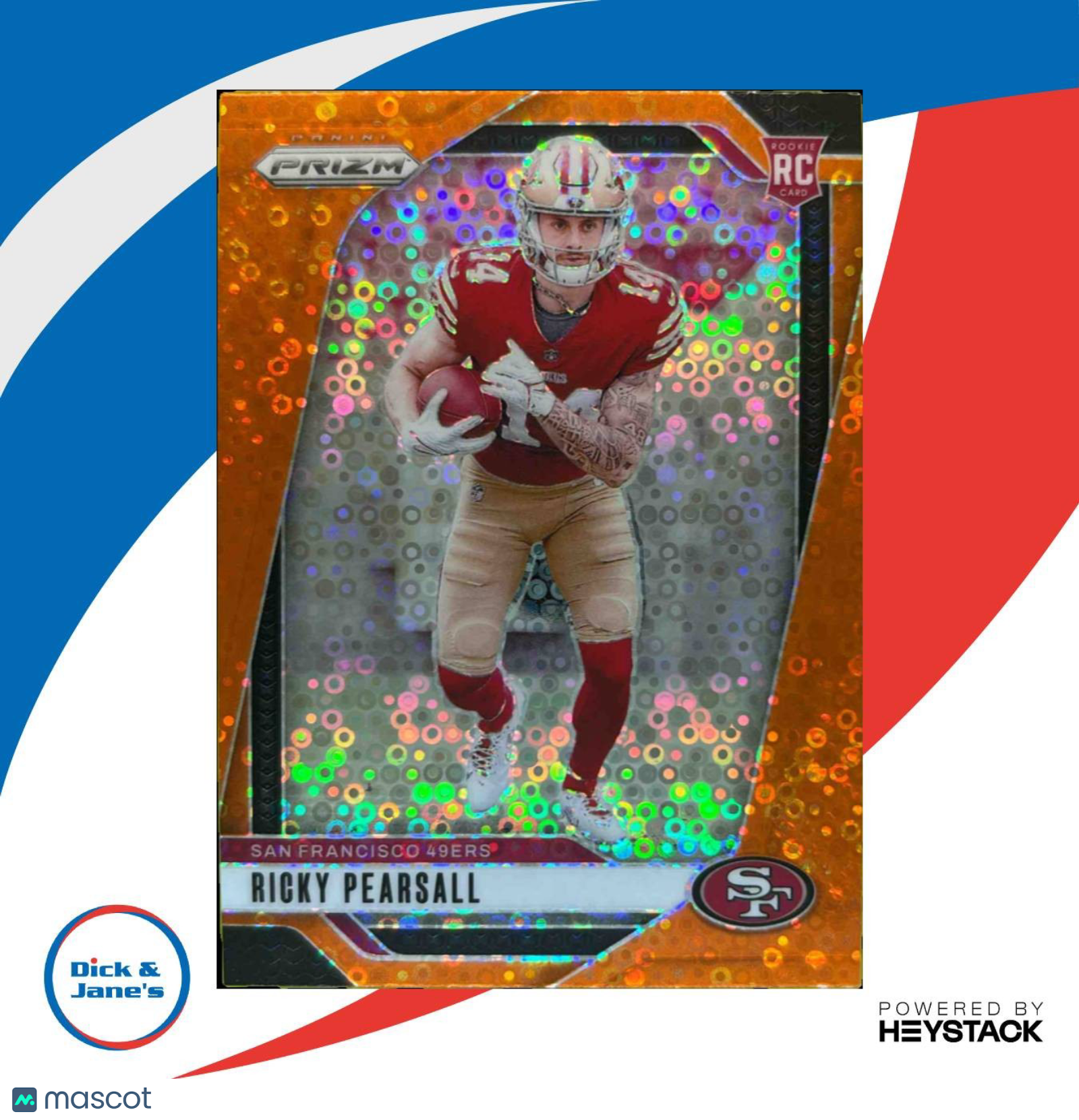 2024 Prizm Ricky Pearsall RC Orange Disco #383 Rookie Card San Francisco 49ers Sports Cards