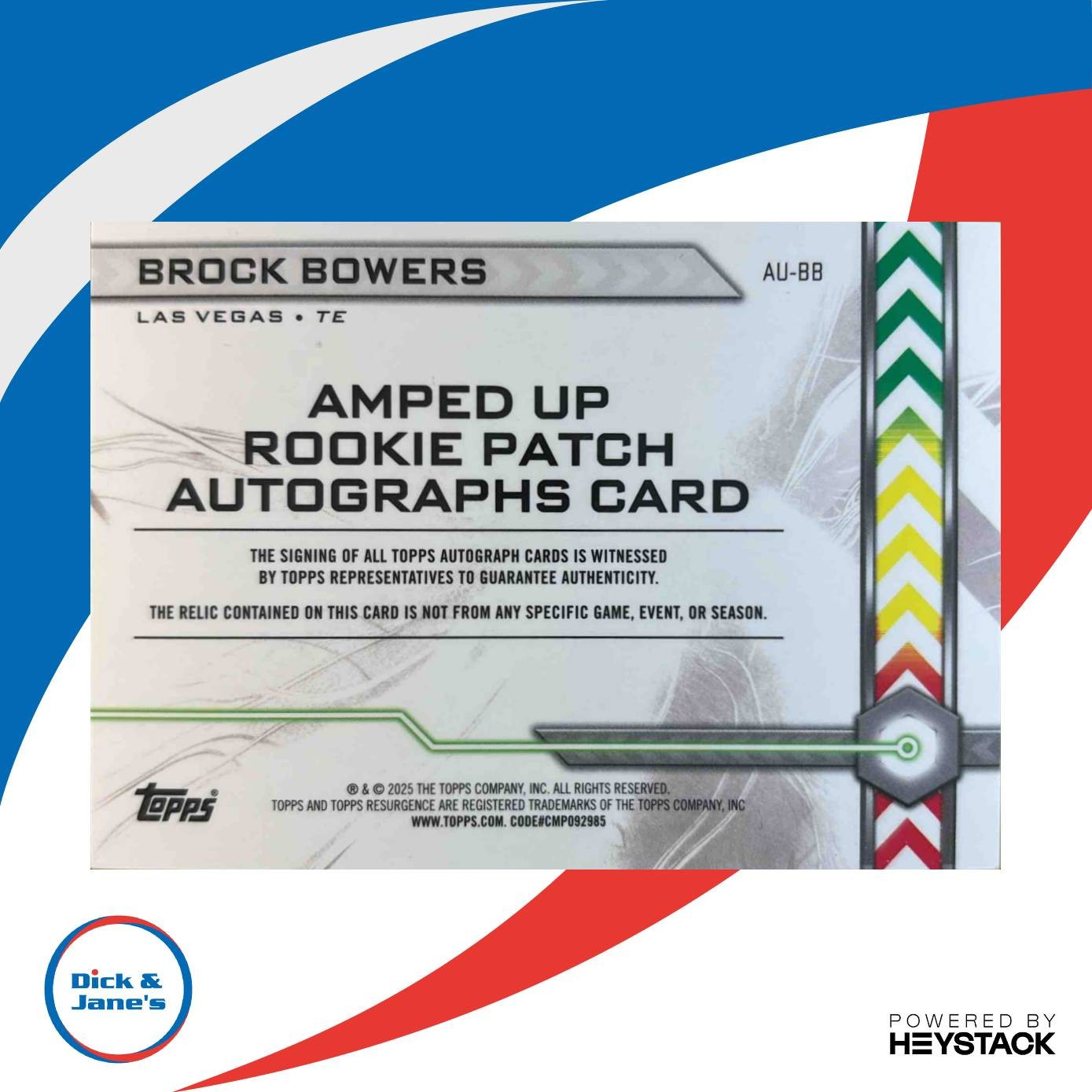 2024 Resurgence Brock Bowers Amped Up Rookie Patch Auto White Surge /125 Raiders - Sports Cards
