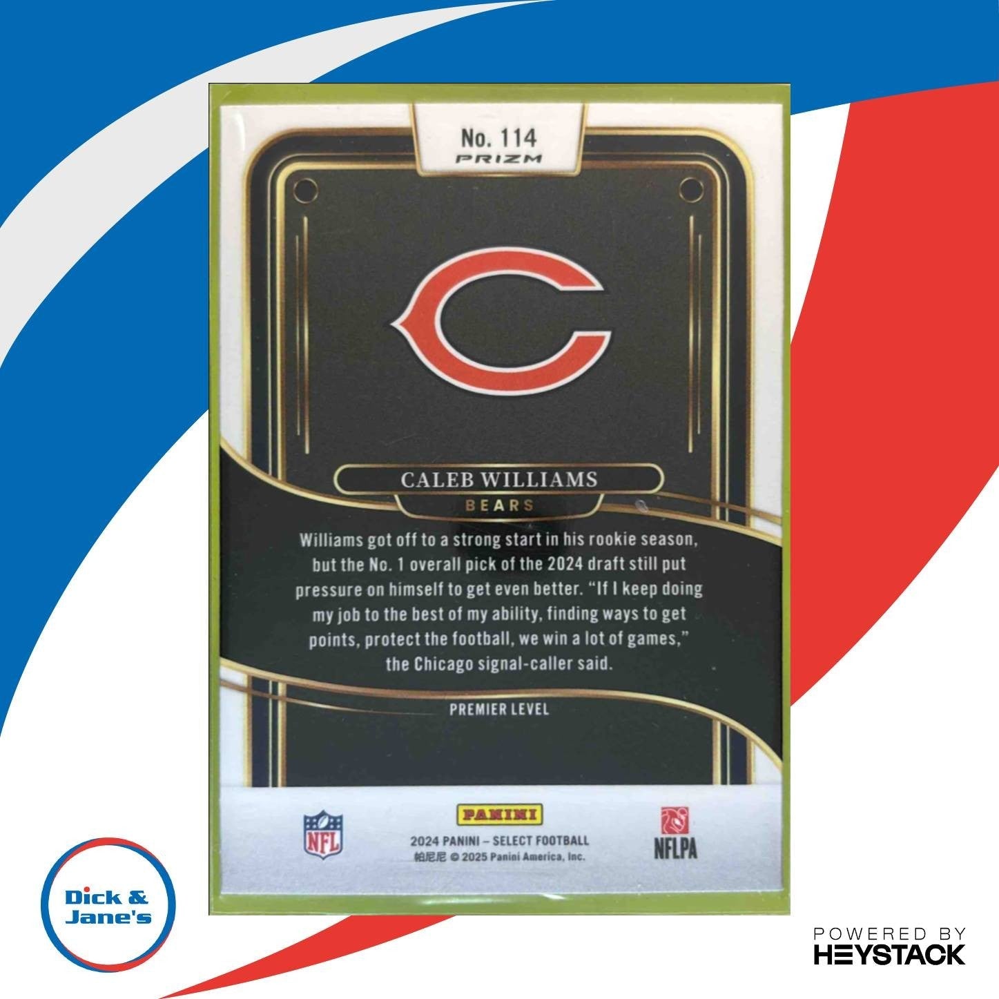 2024 Select Caleb Williams Premier Red and Yellow Prizm - Sports Cards