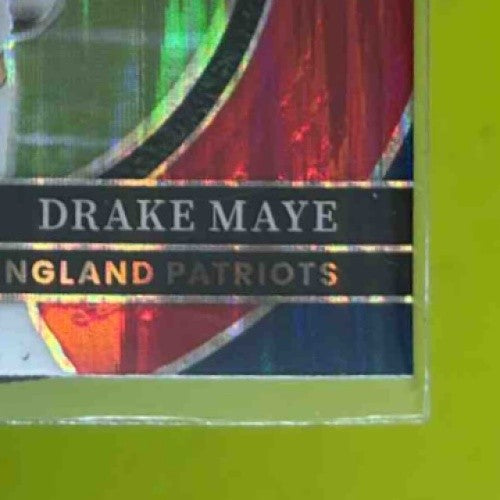 2024 Select Drake Maye Club Red and Yellow Prizm Shock #218 RC Patriots - Sports Cards