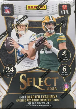 2024 Select Football Hobby Blaster Box (Green/Red Shock Parallels) - NFL Blaster