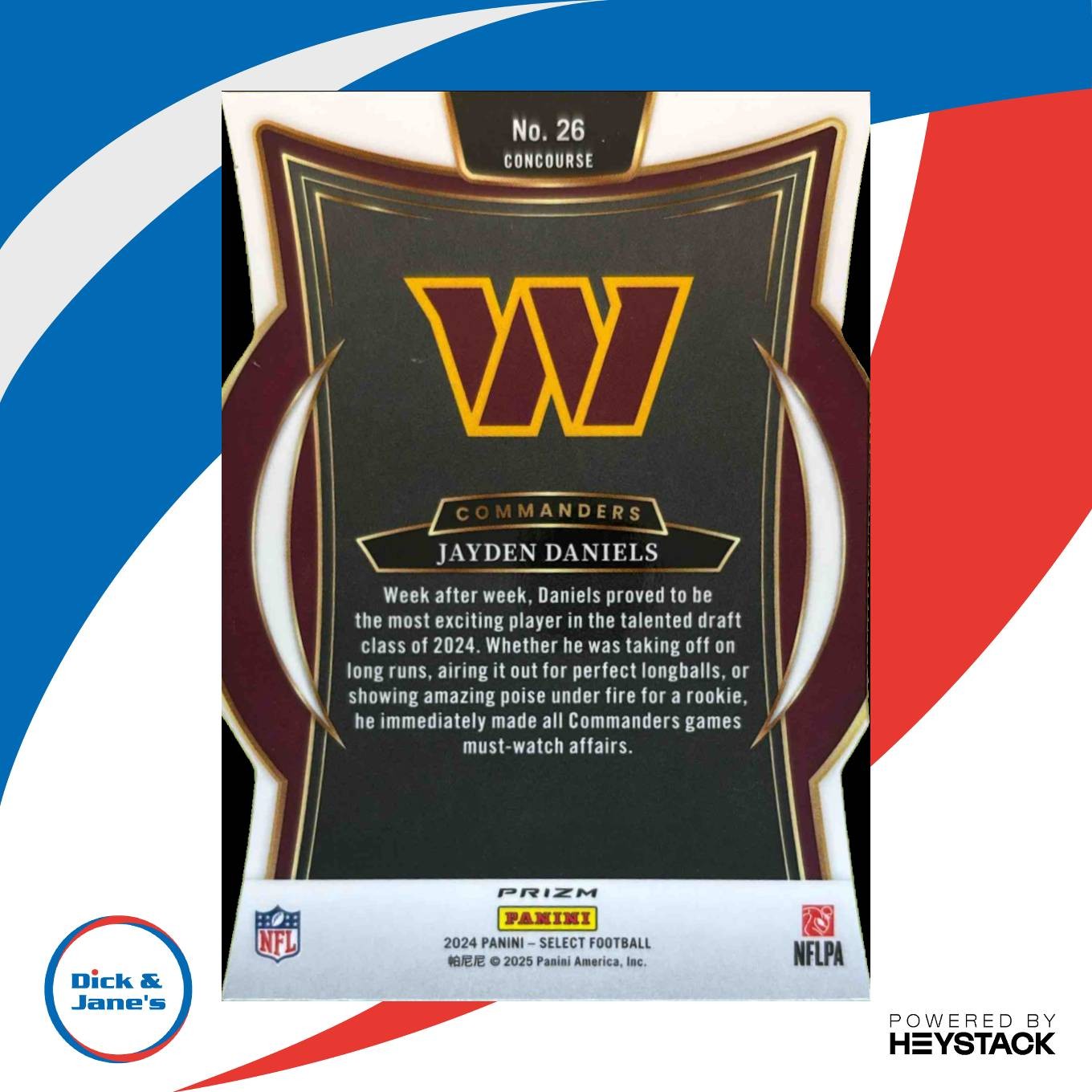 2024 Select Jayden Daniels Concourse Silver Prizm #26 RC Washington Commanders - Sports Cards