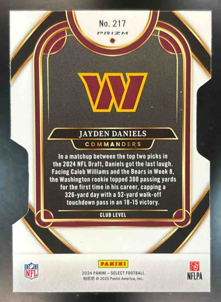 2024 Select Jayden Daniels Silver Prizm Die-Cut #217 RC Washington Commanders - Sports Cards