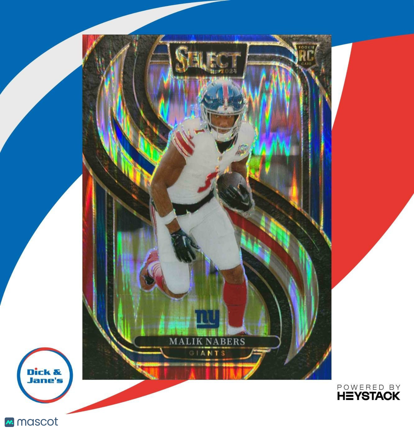 2024 Select Malik Nabers Black and Red Prizm Shock #116 RC New York Giants - Sports Cards