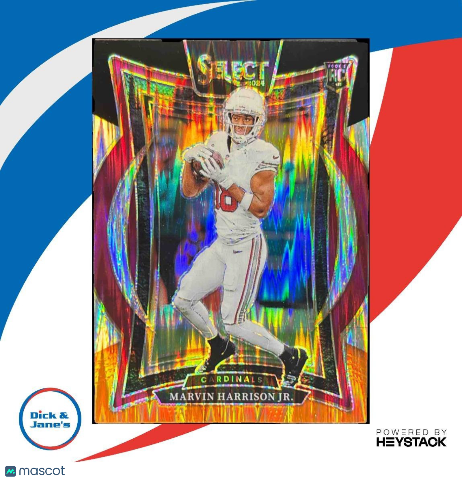 2024 Select Marvin Harrison Jr.Black and Red Shock #28 RC Arizona Cardinals - Sports Cards
