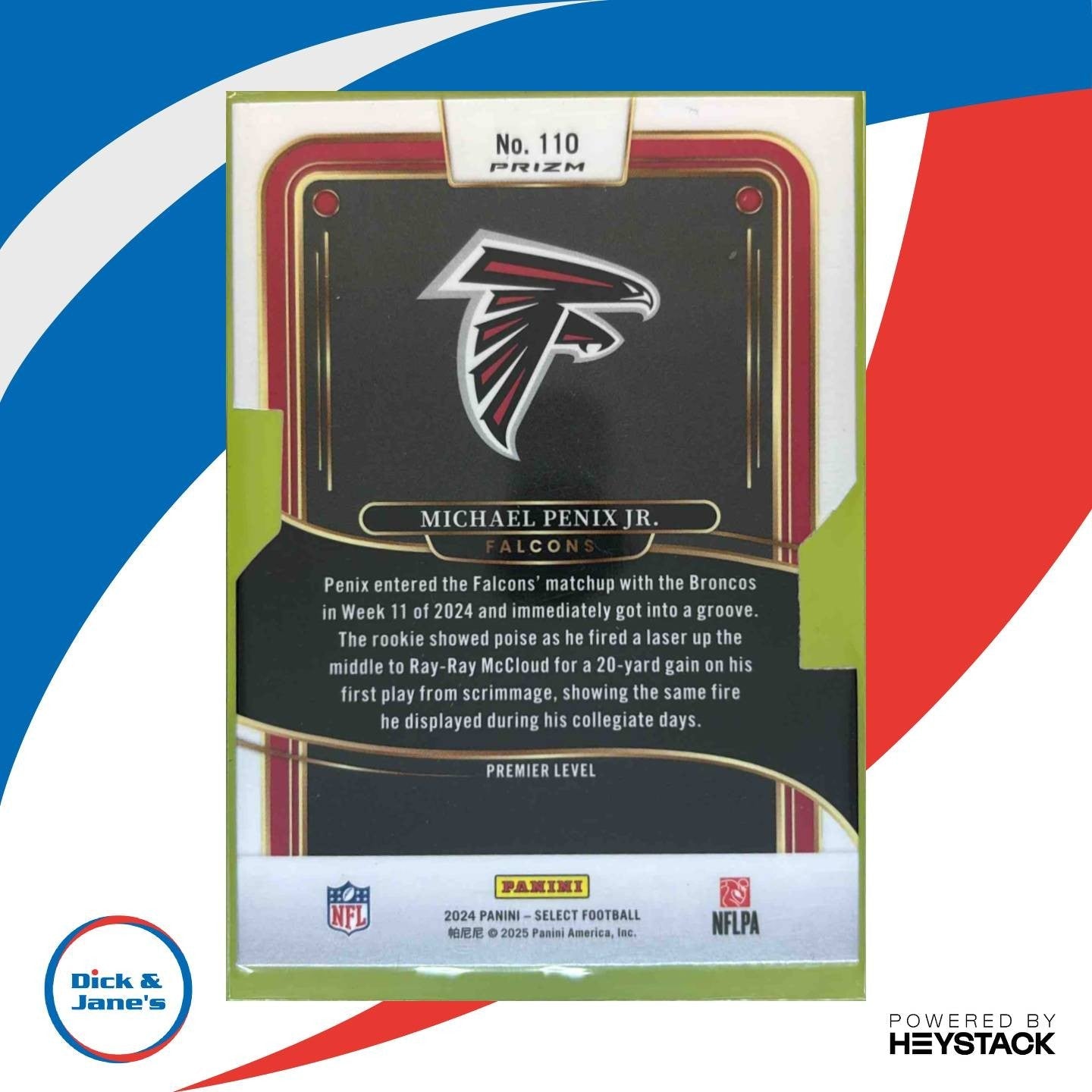 2024 Select Michael Penix Jr. Premier Silver Prizm Die-Cut #110 Atlanta Falcons - Sports Cards