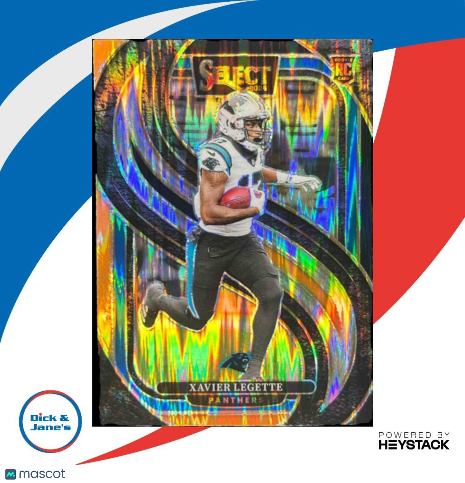 2024 Select Xavier Legette Black and Orange Shock #101 RC Carolina Panthers - Sports Cards