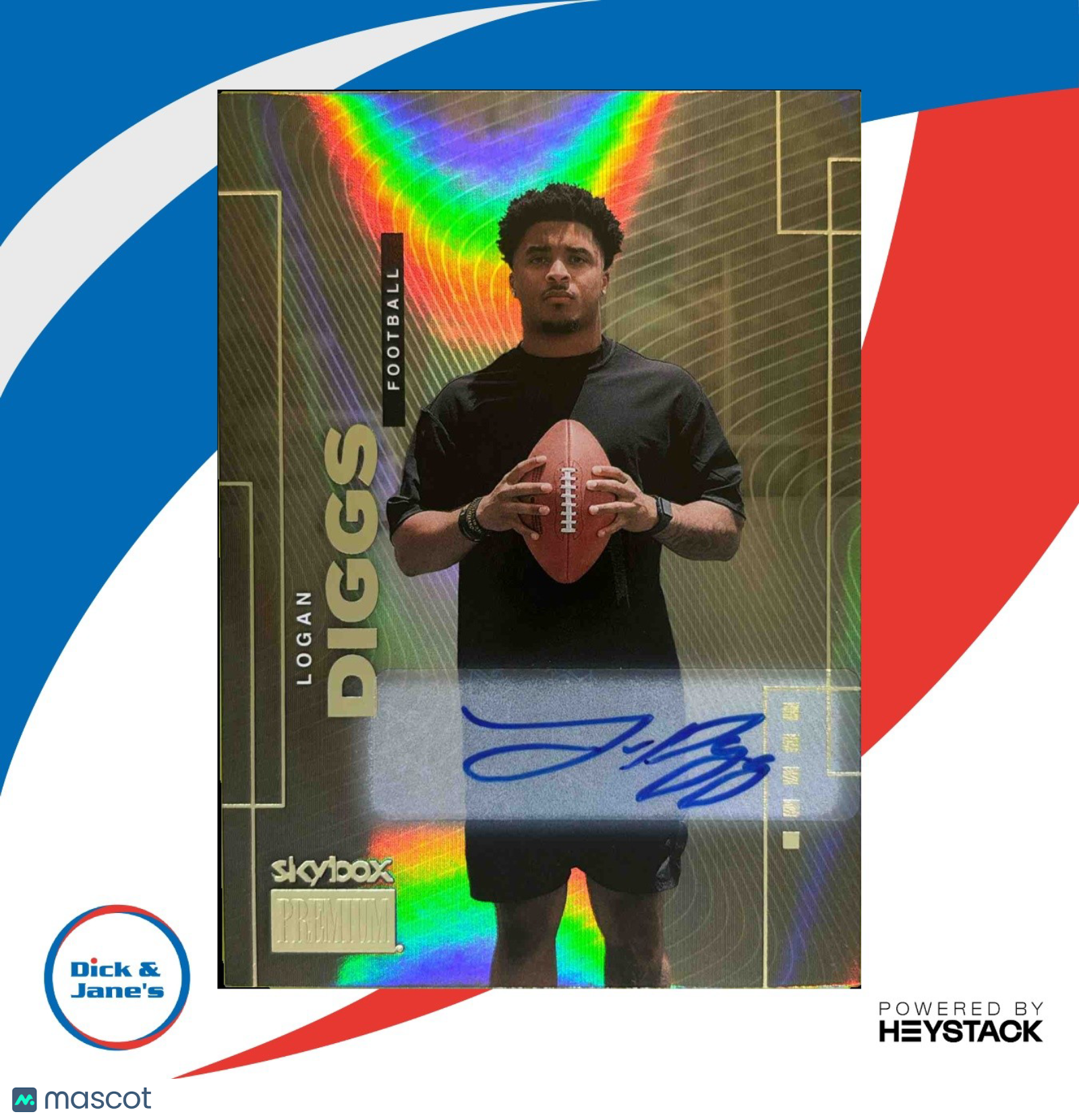2024 SkyBox Metal Universe Champions Logan Diggs Skybox Premium Gold #S-42 Auto - Sports Cards
