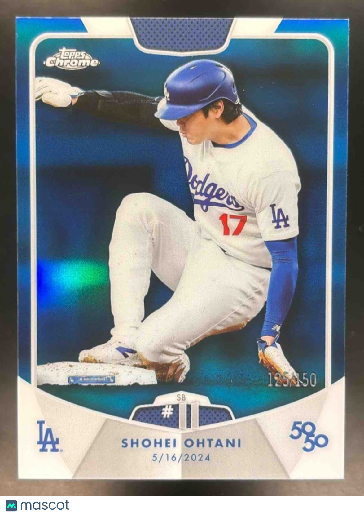2024 Topps 50/50: Shohei Ohtani SB 11 Chrome Blue 125/150 23 Los Angeles Dodgers - Sports Cards