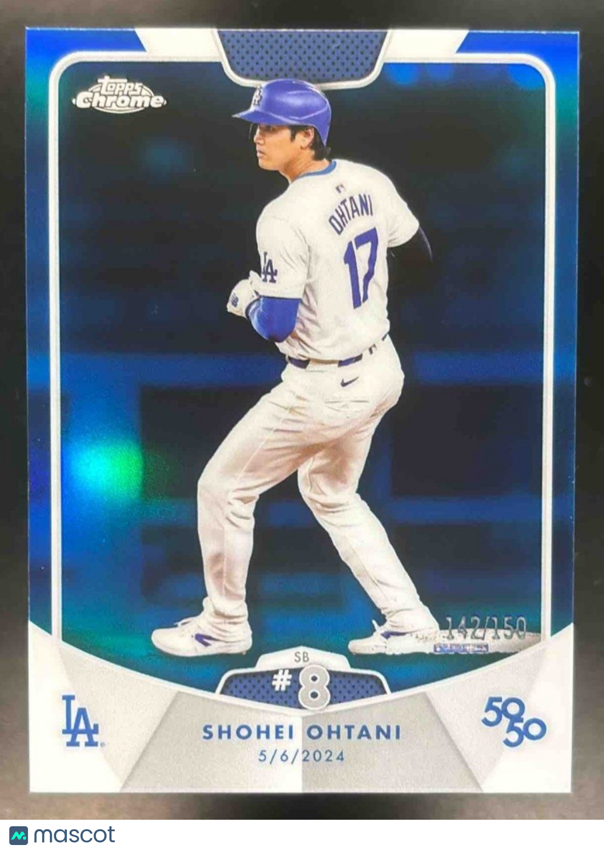2024 Topps 50/50: Shohei Ohtani SB 8 Chrome Blue 142/150 #19 Los Angeles Dodgers - Sports Cards