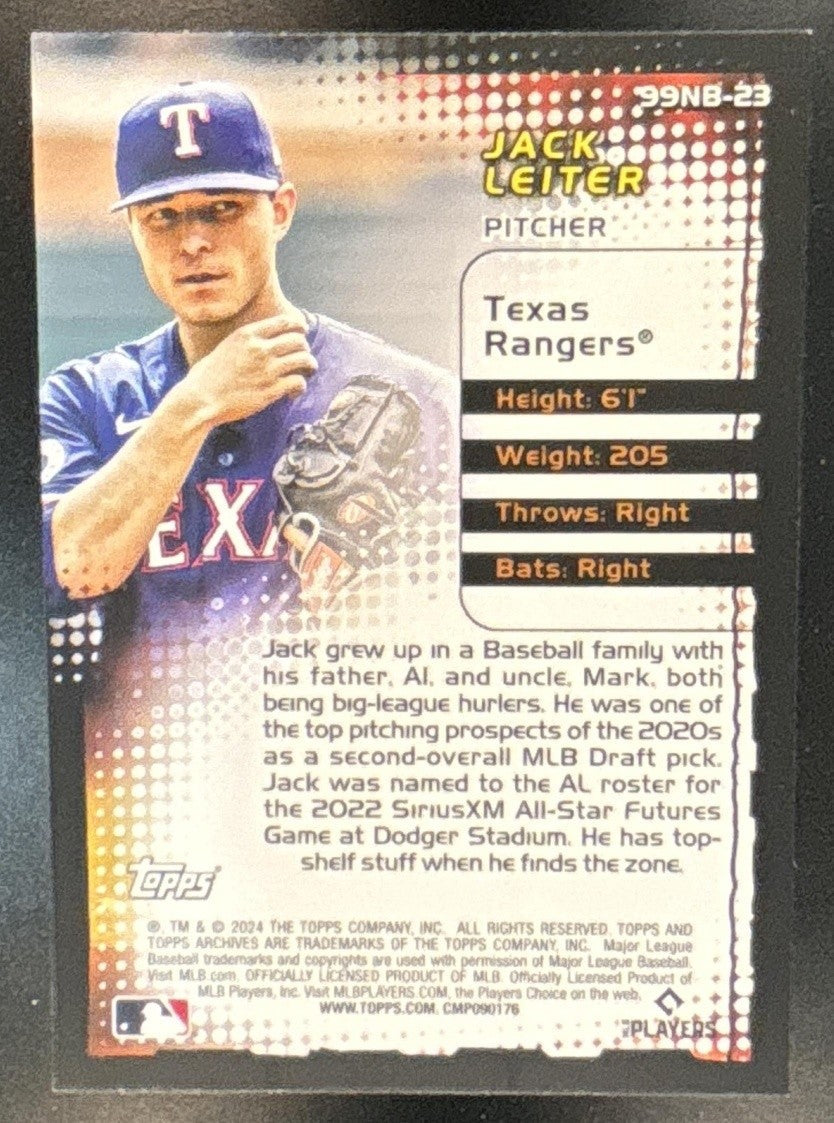 2024 Topps Archives Jack Leiter 1999 New Breed #99NB-23 RC Texas Rangers - Sports Cards