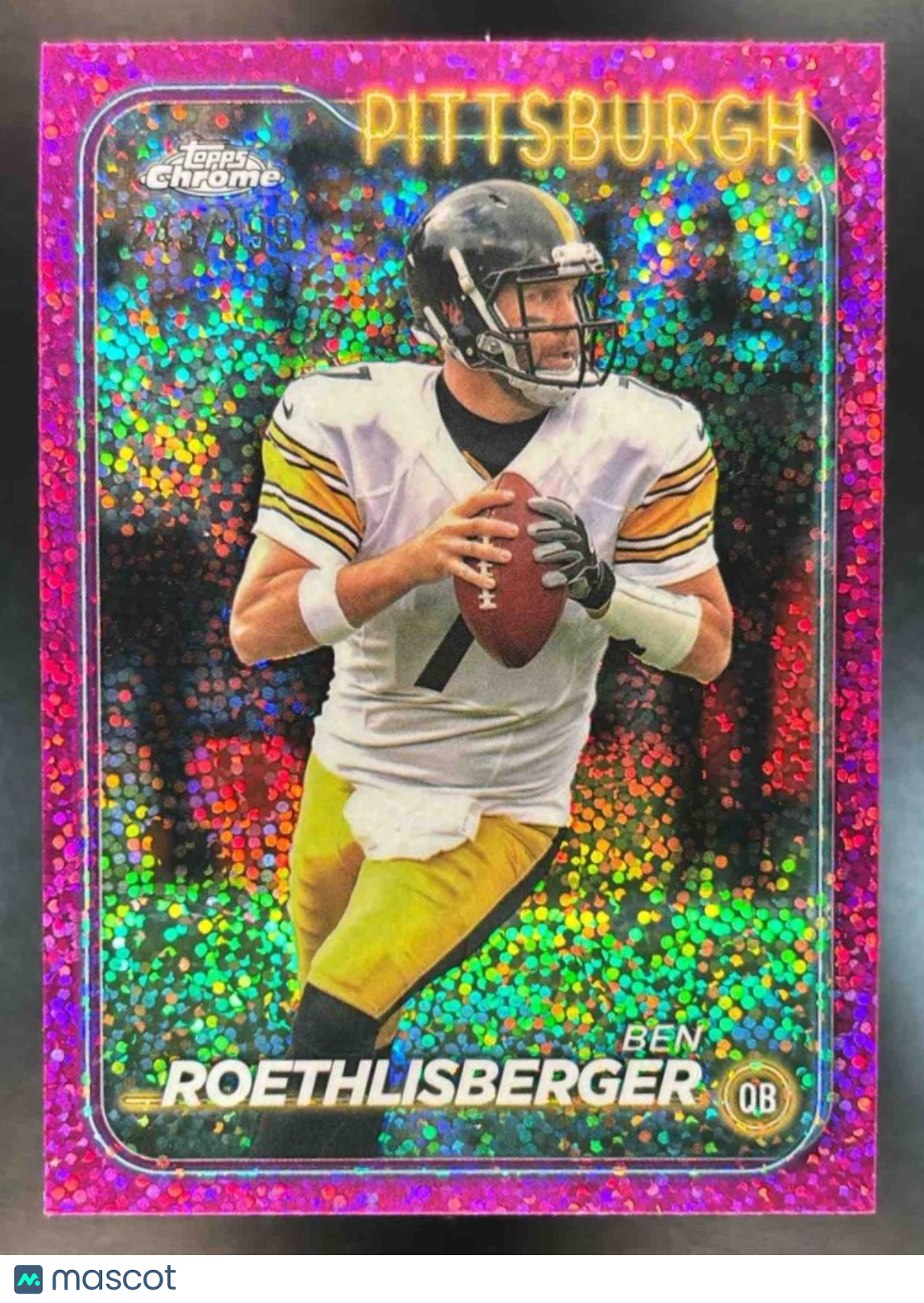 2024 Topps Chrome Ben Roethlisberger Magenta Speckle /399 #81 Pittsburgh Steeler - Sports Cards